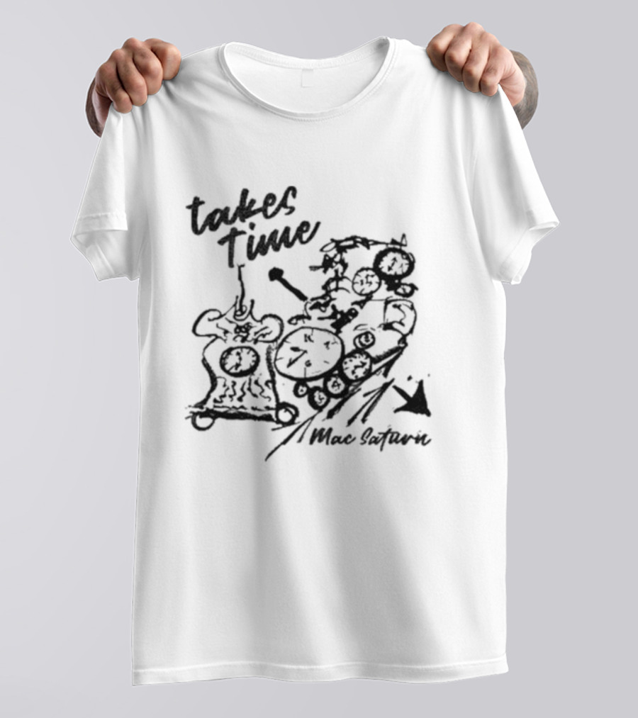 Takes Time Mac Saturn Lyric Illustration T-Shirt