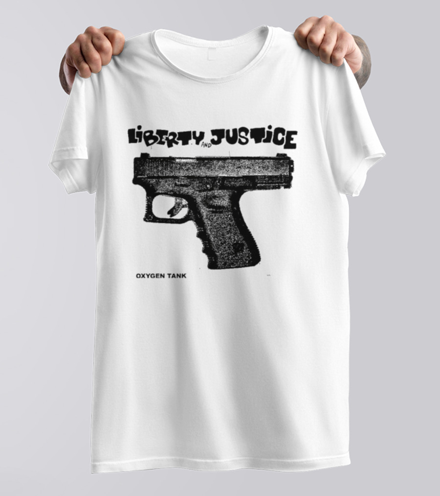Liberty Justice Oxygen Tank Gun Graphic T-Shirt