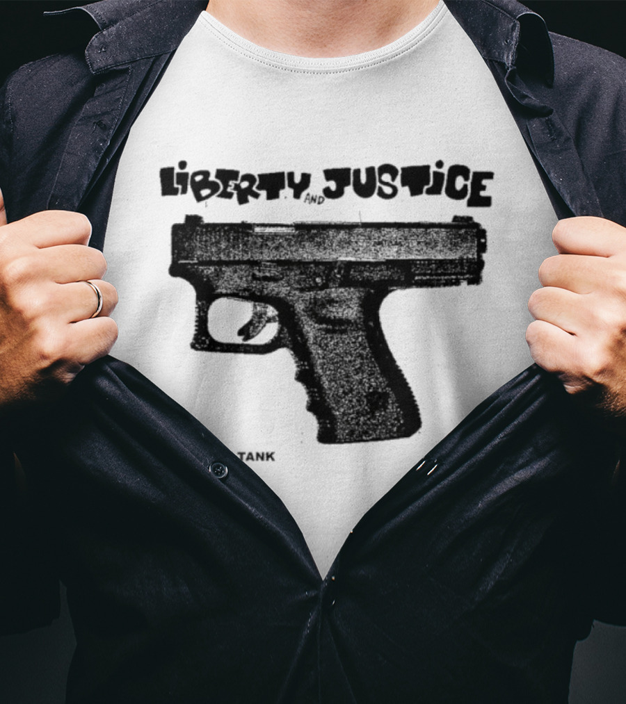 Liberty Justice Oxygen Tank Gun Graphic T-Shirt