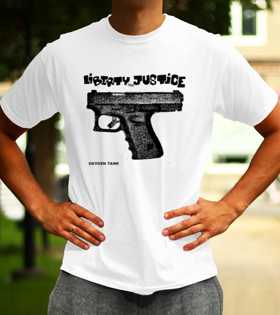 Liberty Justice Oxygen Tank Gun Graphic T-Shirt