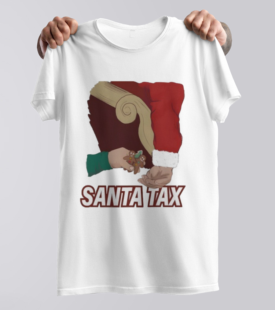 Santa Tax Christmas Humor Gingerbread Exchange T-Shirt