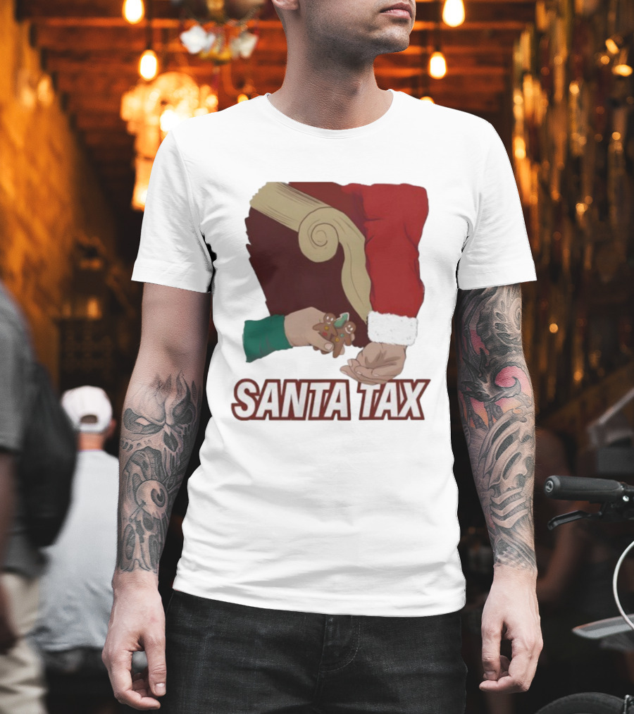 Santa Tax Christmas Humor Gingerbread Exchange T-Shirt