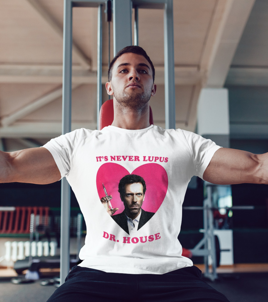 It's Never Lupus Dr. House Pink Heart T-Shirt