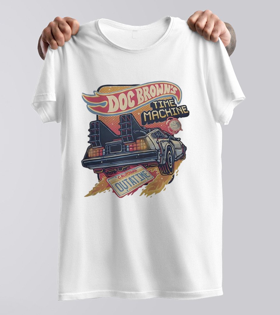 Doc Brown's Time Machine Outatime Back To The Future Retro Vintage Car T-Shirt