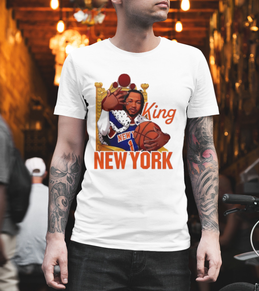 Jalen Brunson King New York Knicks Basketball Throne T-Shirt