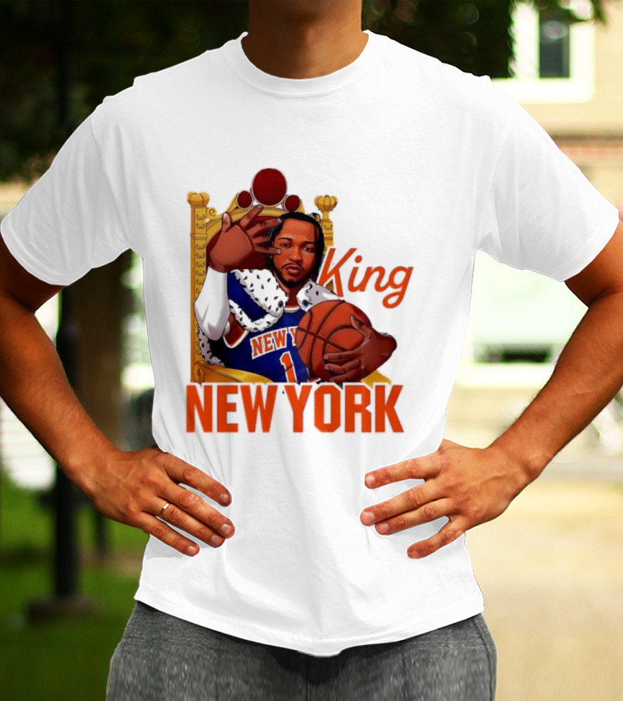 Jalen Brunson King New York Knicks Basketball Throne T-Shirt