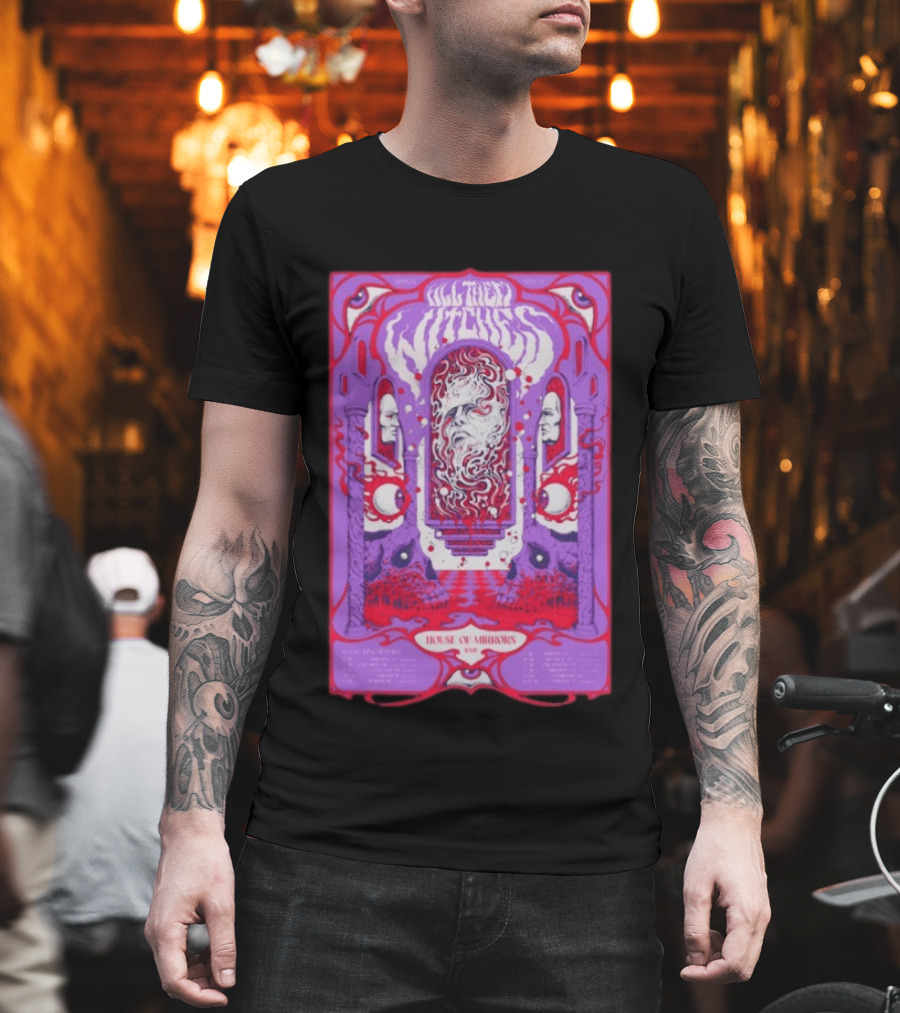 All Them Witches House Of Mirrors 2026 Spring Tour Dates Red Purple Psychedelic T-Shirt