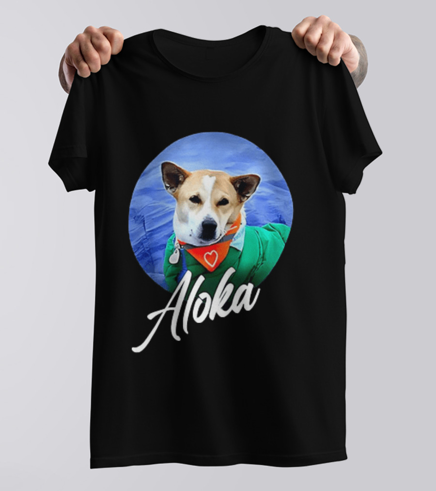 Aloka Dog Walk Heart Bandana Peaceful Canine T-Shirt