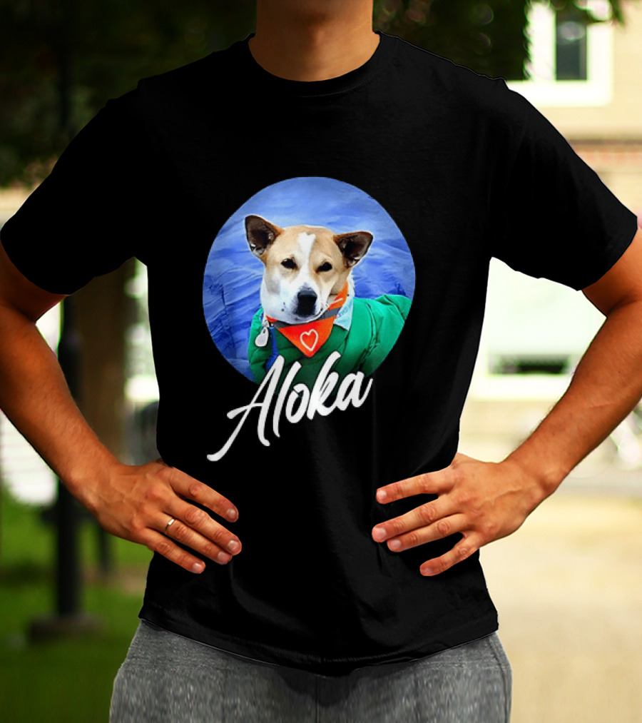 Aloka Dog Walk Heart Bandana Peaceful Canine T-Shirt
