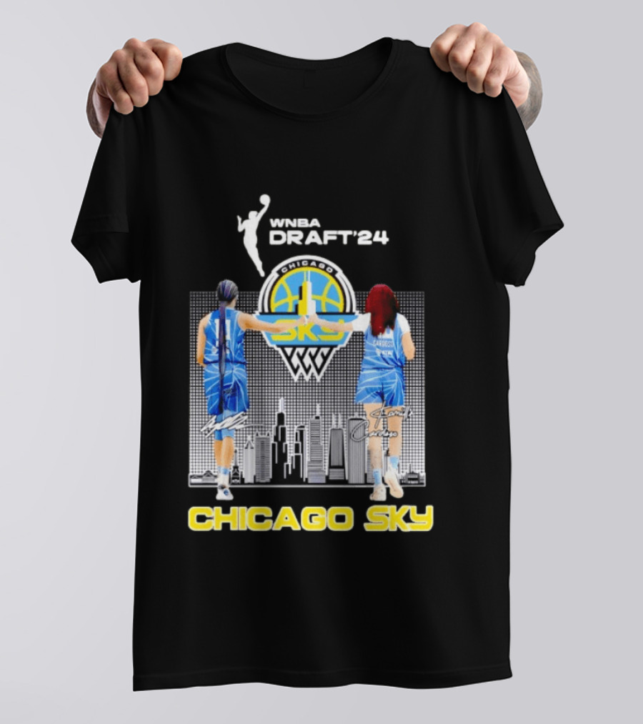 WNBA Draft 2024 Angel Reese Kamilla Cardoso Chicago Sky Team T-Shirt