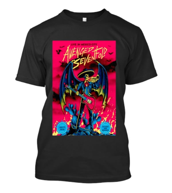 Avenged Sevenfold Live In Mexico City Estadio Foro Sol Jan 17 2026 Event T-Shirt