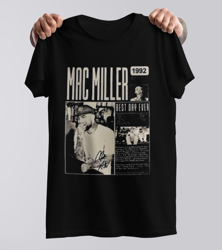 Mac Miller Best Day Ever 1992 Newspaper T-Shirt