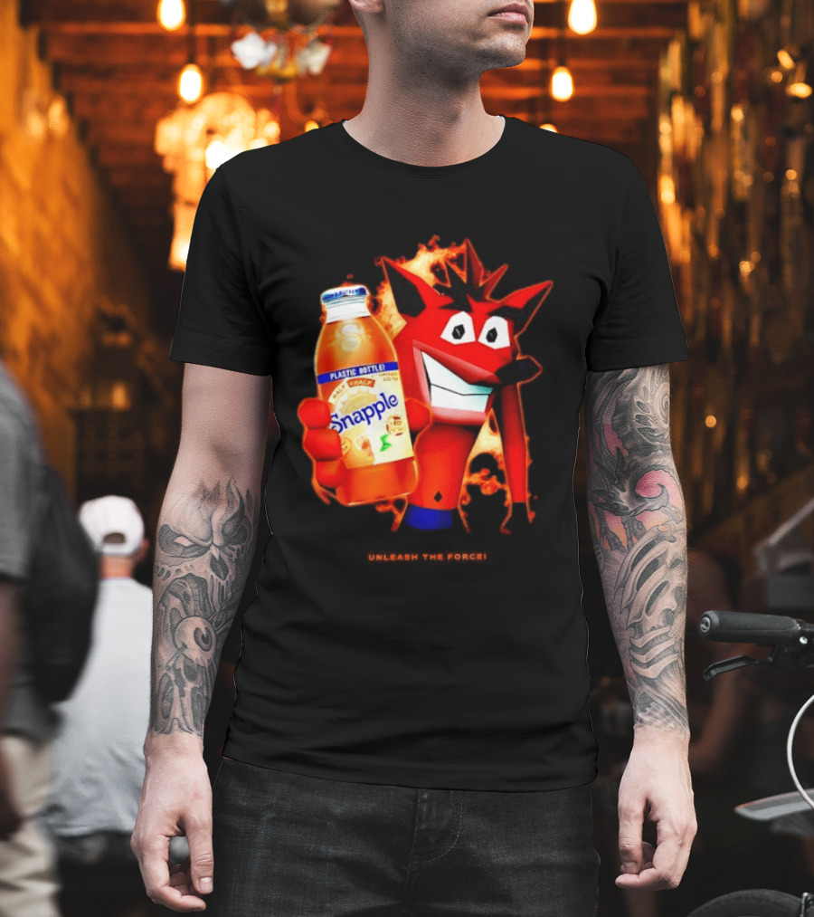 Crash Bandicoot Holding Snapple Retro 90s T-Shirt