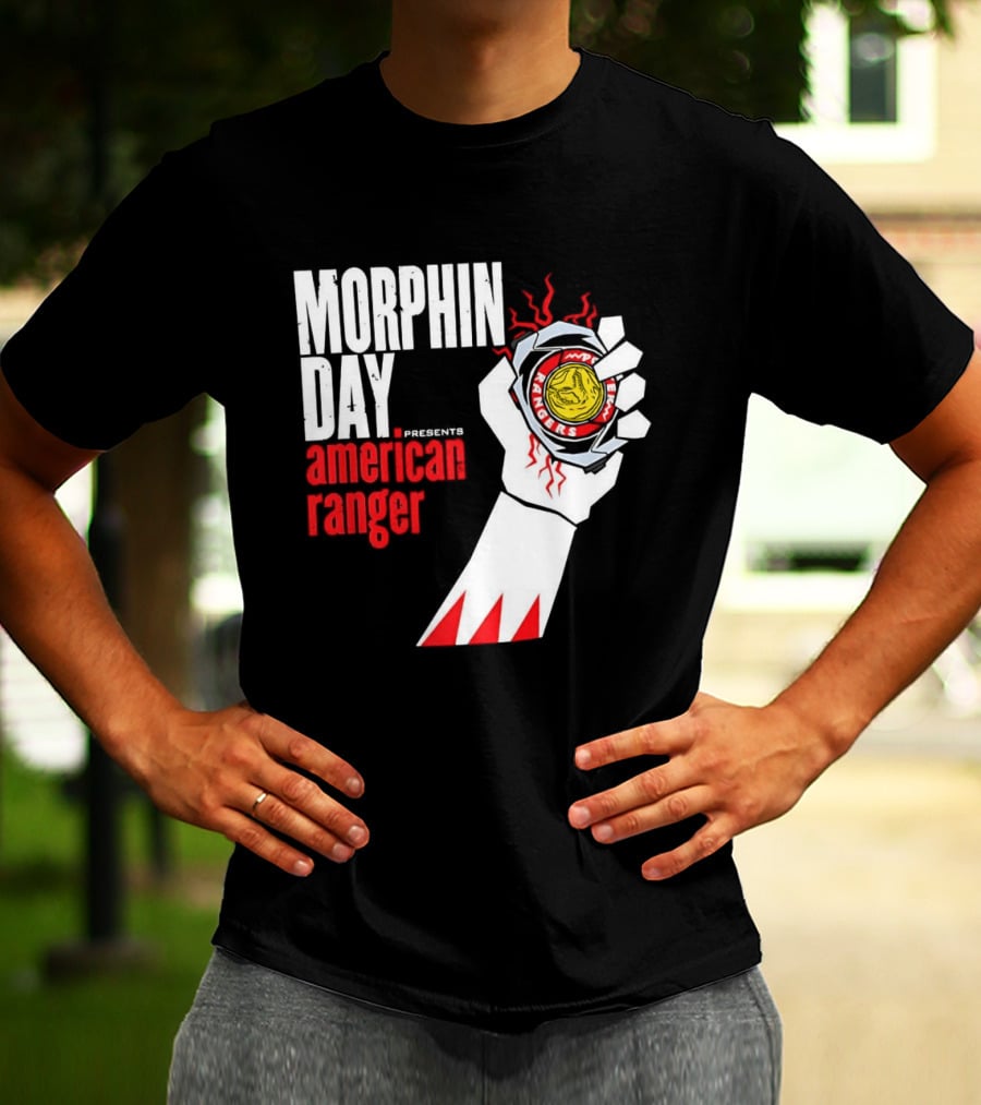 Power Rangers Morphin Day Presents American Ranger Power Coin Action T-Shirt