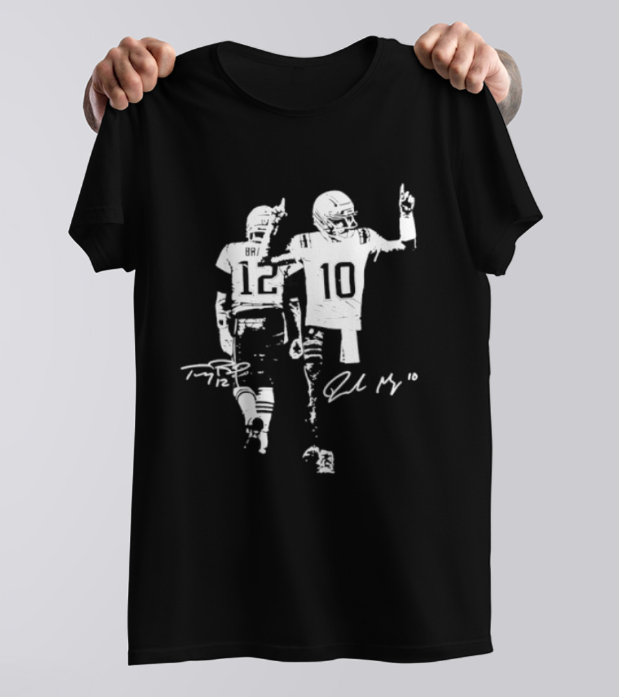 Tom Brady Drake Maye 12 10 New England Football Signatures T-Shirt