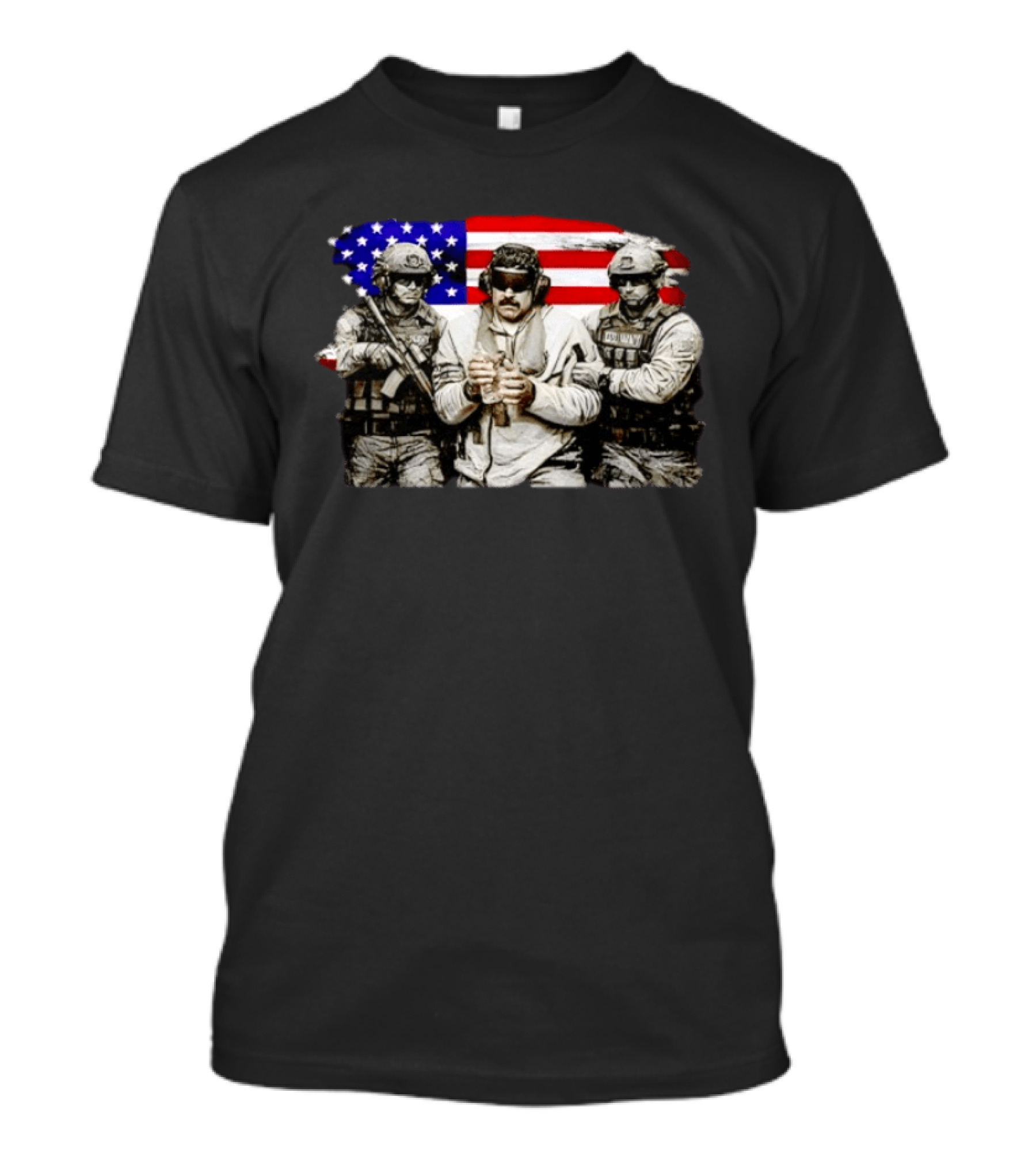 Venezuela Libre Captured Live Maduro Venezuelan Freedom Protest American Flag Military T-Shirt