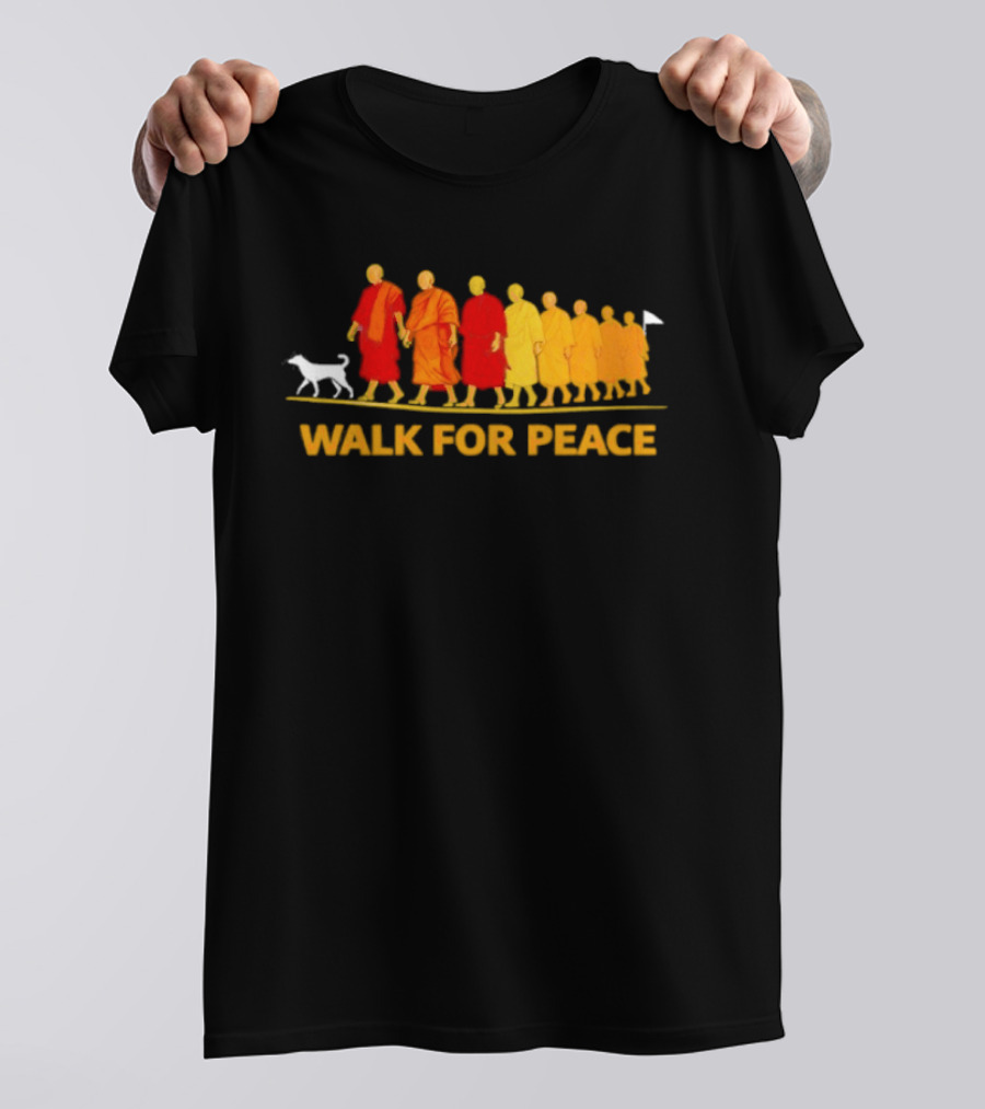 Walk For Peace Monk Procession With Dog T-Shirt