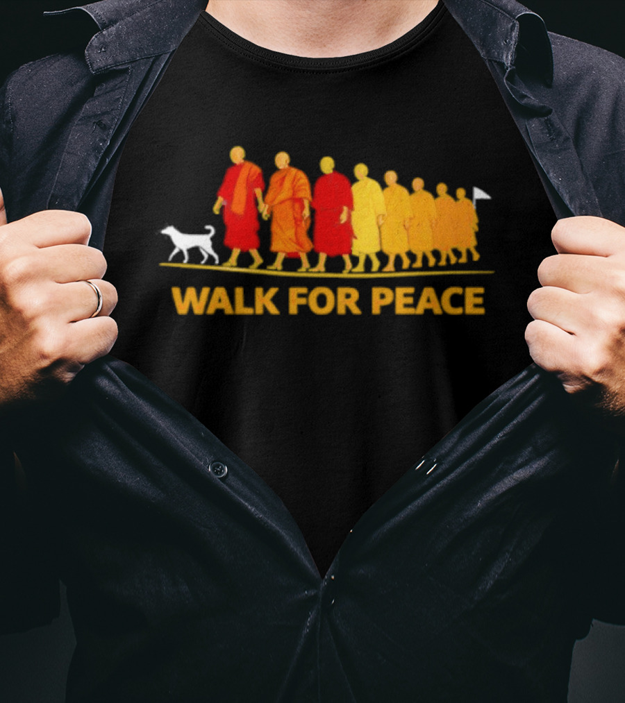 Walk For Peace Monk Procession With Dog T-Shirt