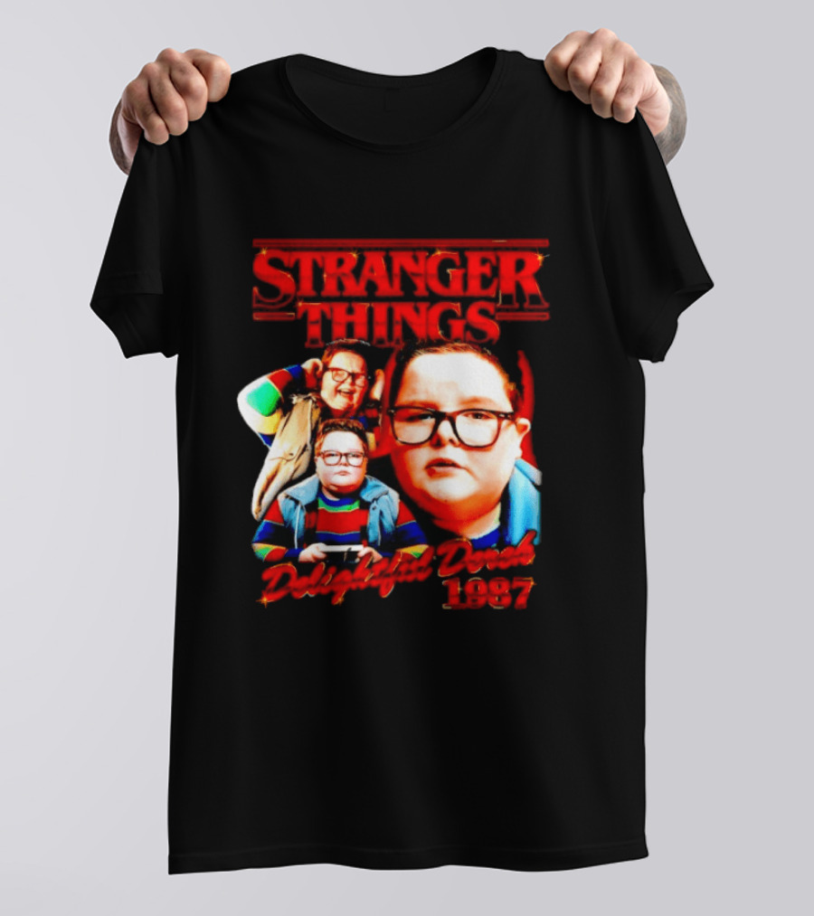 Stranger Things Delightful Derek 1987 Collage Montage T-Shirt