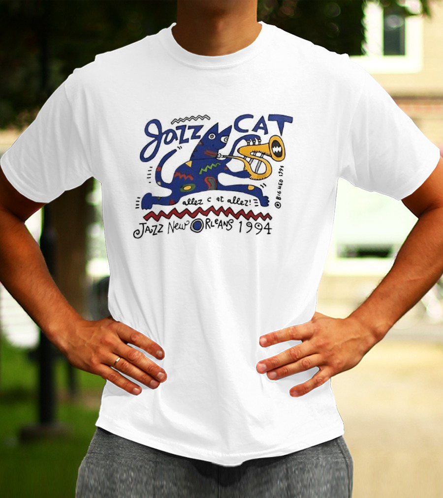 Jazz Cat Midnight Session Allez Cat New Orleans 1994 T-Shirt