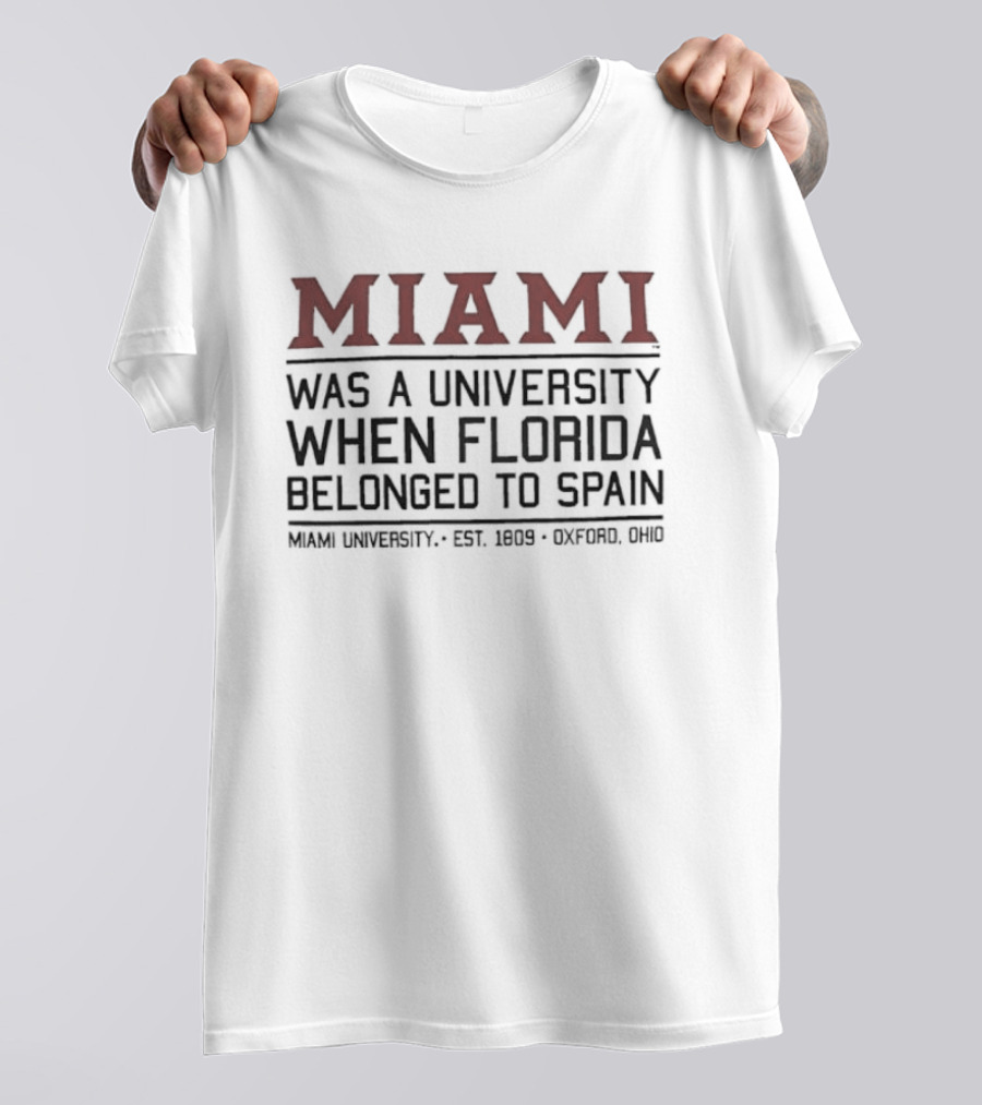 Miami University Est 1809 Oxford Ohio History Spain Connection T-Shirt