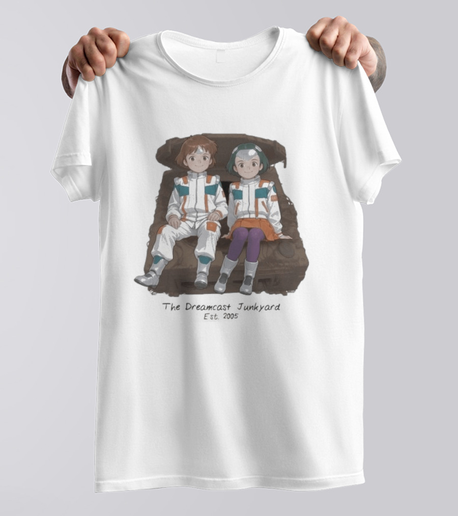 The DC Junkyard X Tez Okano JunkyardGaGa Est 2005 Kids In Spacesuits Sitting On Tank T-Shirt