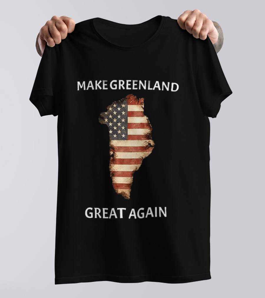 Make Greenland Great Again USA Flag Greenland Map T-Shirt