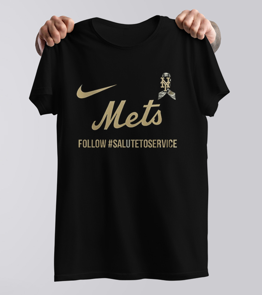 Nike Mets Follow #SaluteToService Honor Empower Connect Military T-Shirt