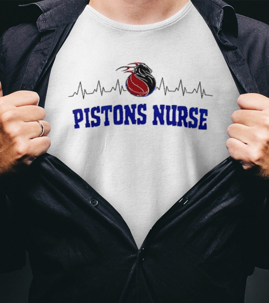 Detroit Pistons Nurse Heartbeat T-Shirt