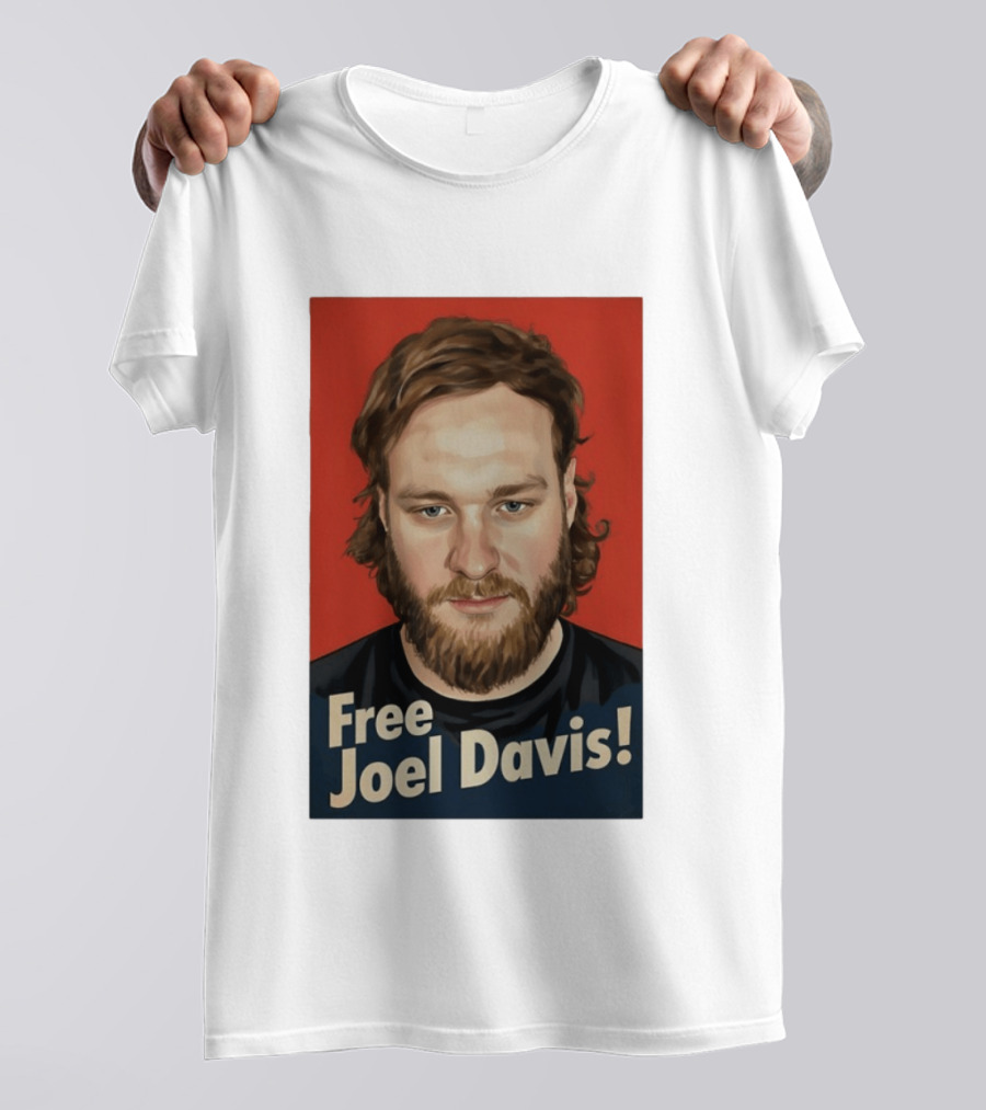 Free Joel Davis Bold Portrait Red T-Shirt
