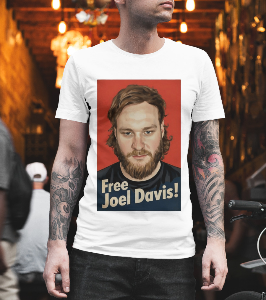 Free Joel Davis Bold Portrait Red T-Shirt