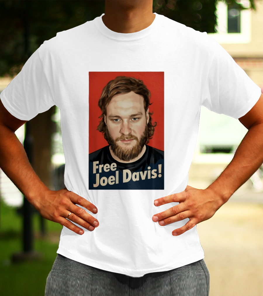 Free Joel Davis Bold Portrait Red T-Shirt