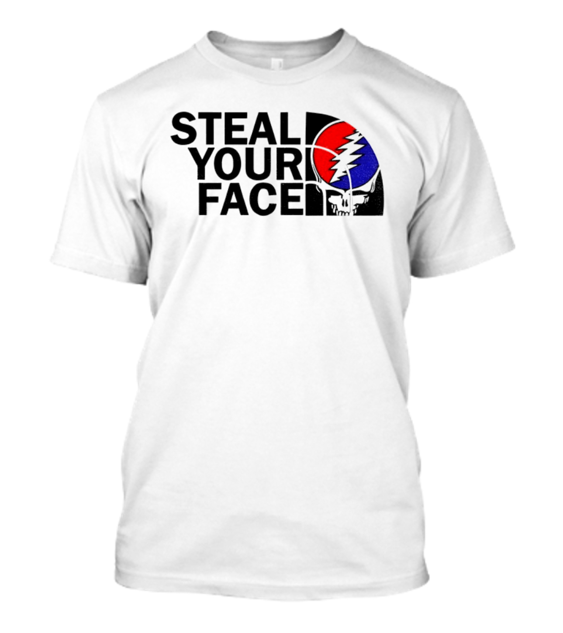 Grateful Dead Steal Your Face Skull Red Blue Lightning Bolt T-Shirt