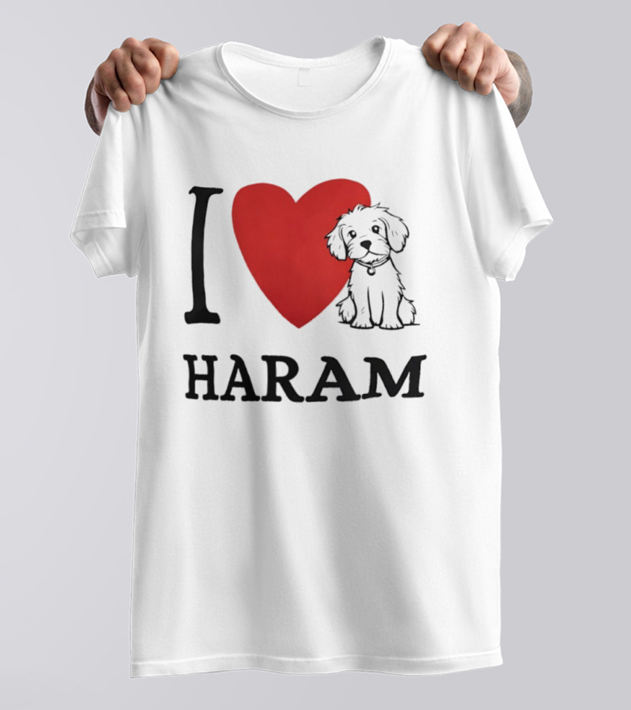 I Love Haram Cute Dog Heart T-Shirt