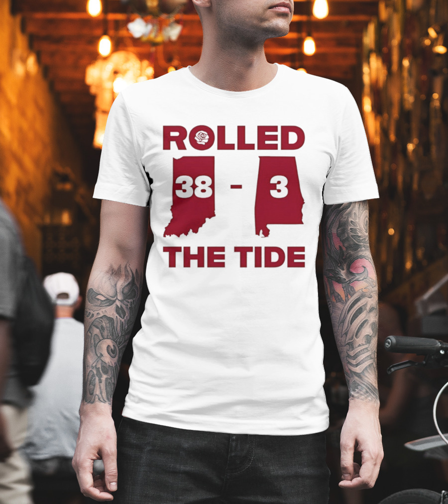 Indiana Hoosiers Rolled The Tide 38 3 Map Battle T-Shirt