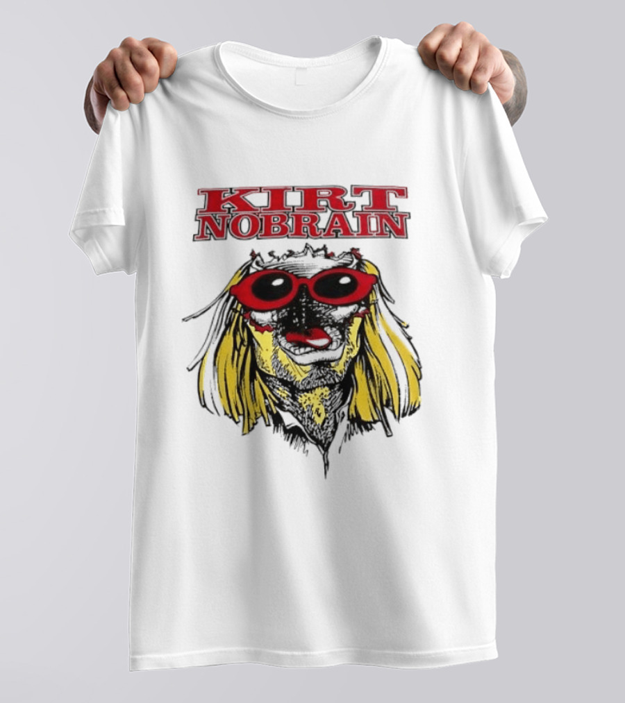 Kurt Nobrain Sunglasses Blonde Hair Red T-Shirt