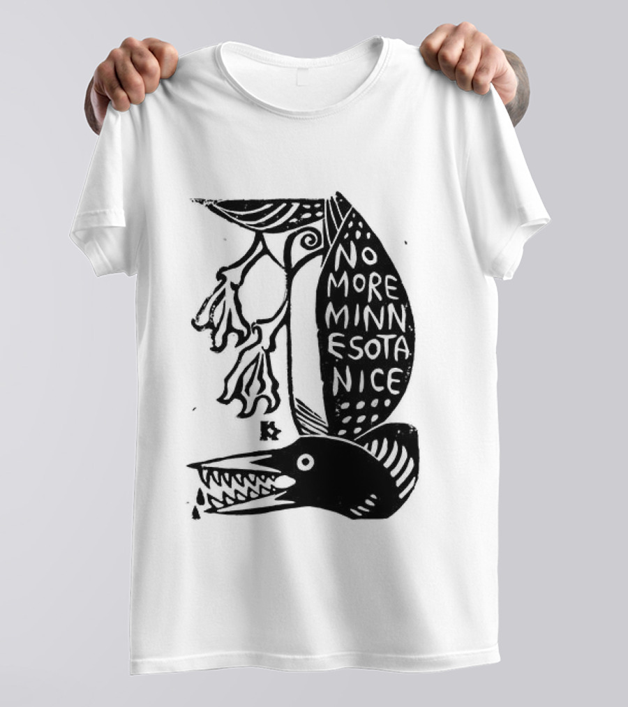 No More Minnesota Nice Owl Kicking Letter M T-Shirt