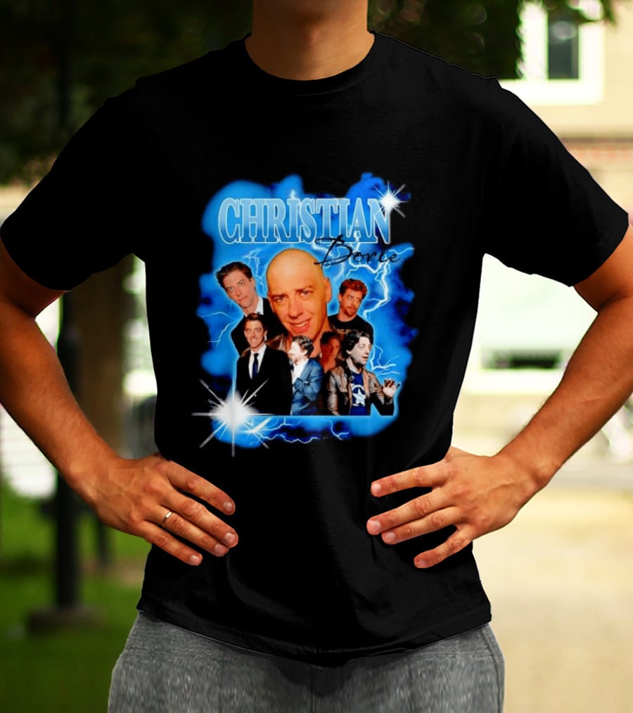 Christian Borle Lightning Bald Images Blue T-Shirt