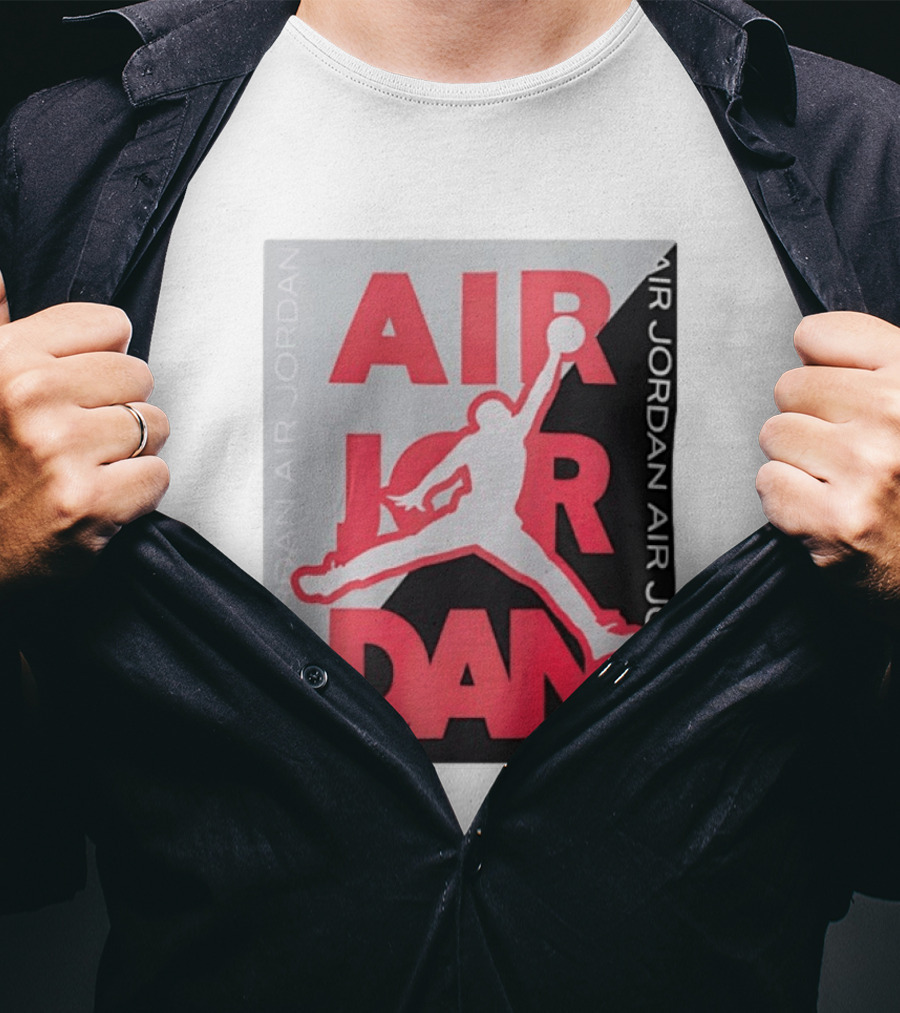 Air Jordan Repeat Jump Silhouette Red And Black T-Shirt