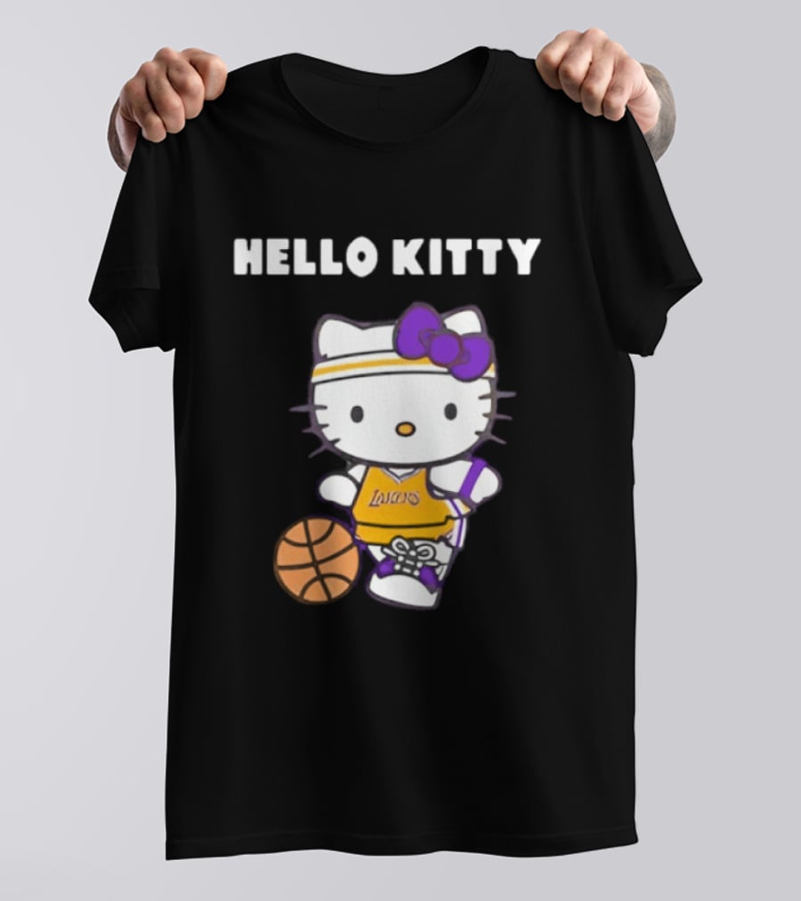 Los Angeles Lakers Hello Kitty Basketball Collaboration T-Shirt