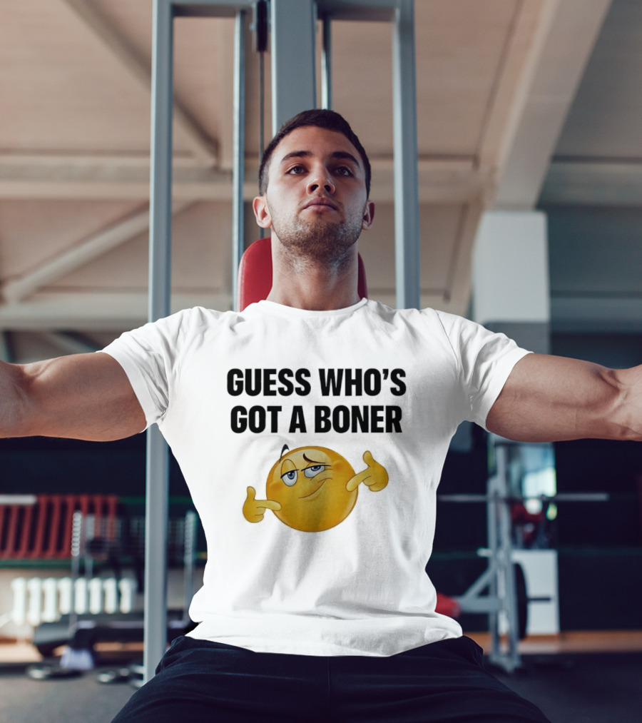 Guess Who's Got A Boner Emoji Pointing Hands T-Shirt