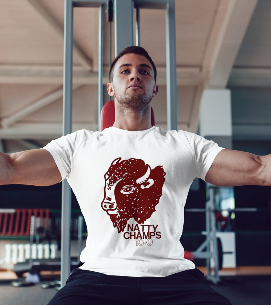 Indiana Hoosiers Natty Champs 16 0 Bison Head Celebration T-Shirt