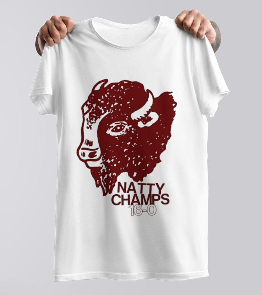 Indiana Hoosiers Natty Champs 16 0 Bison Head Celebration T-Shirt