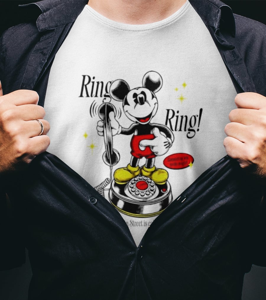 Mickey Mouse Ring Ring Main Street Is Calling Connecting With Imagination T-Shirt