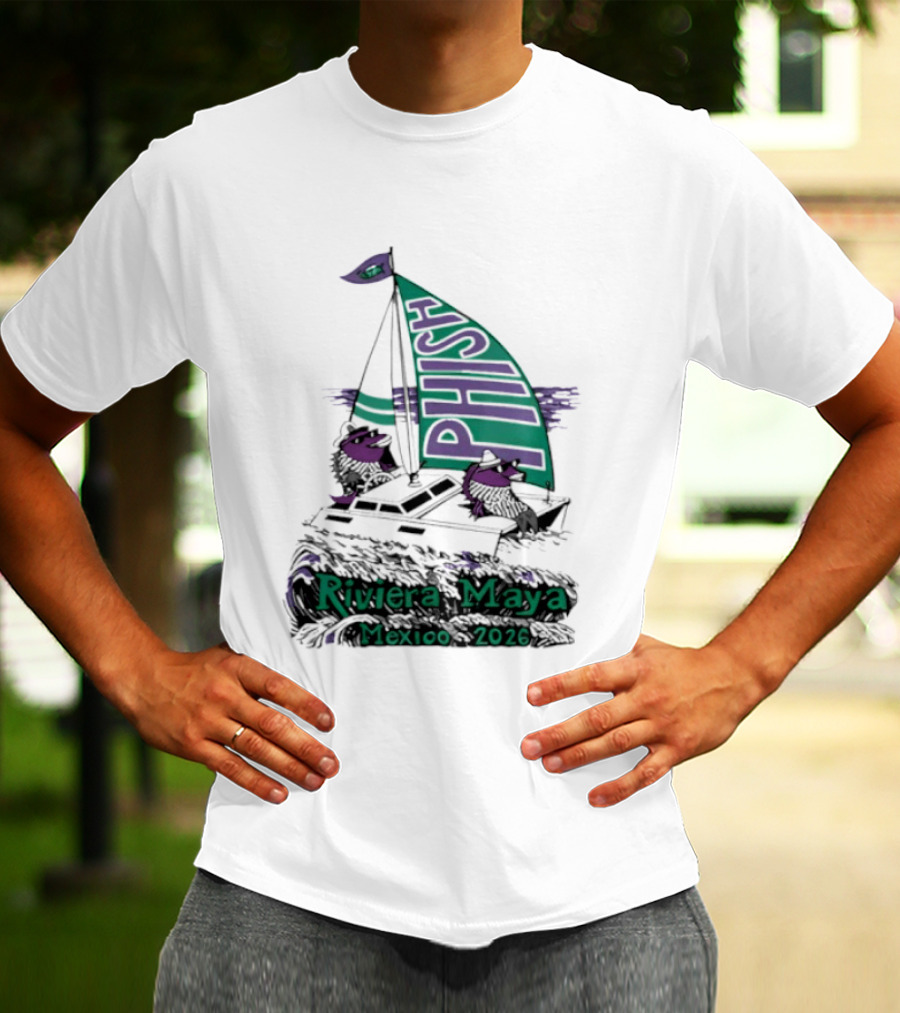 Phish Riviera Maya Mexico 2026 Sailboat Dolphins T-Shirt