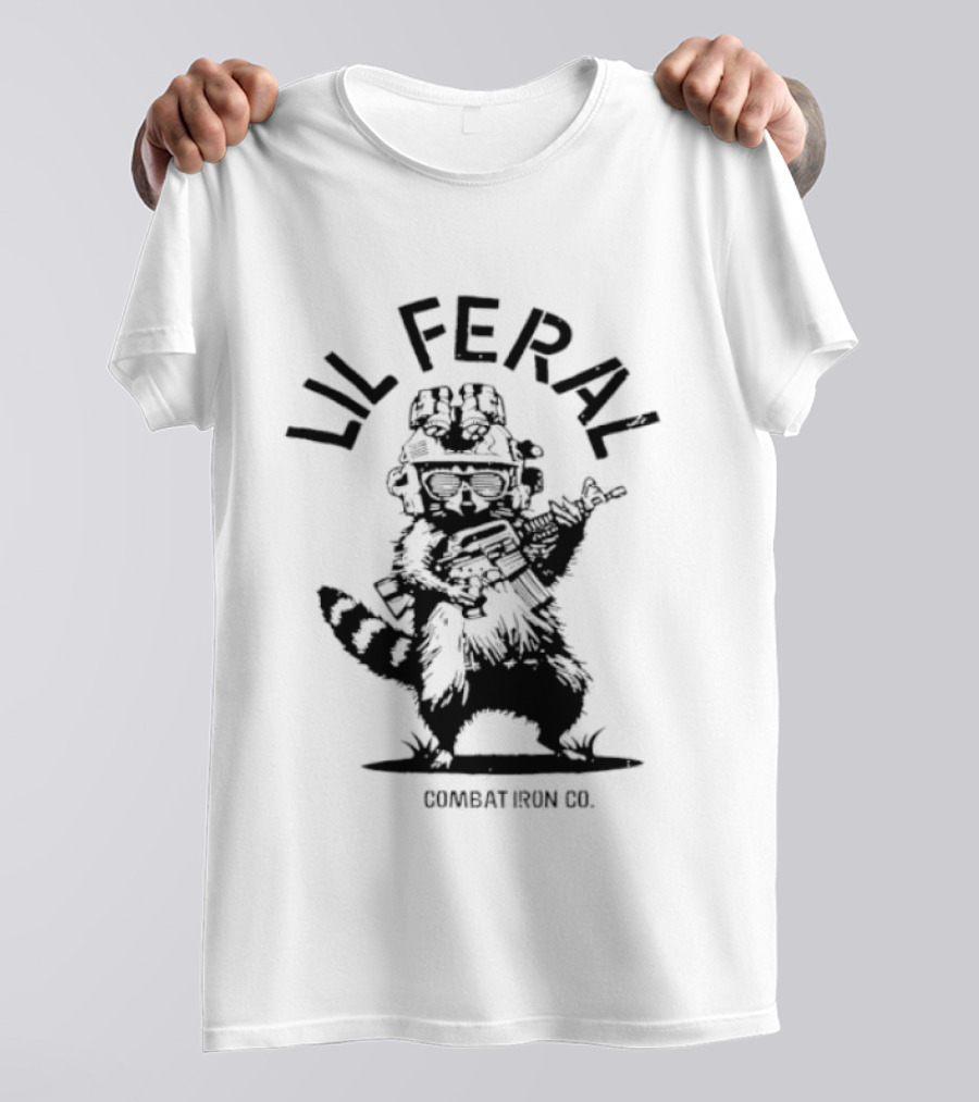 Lil Feral Combat Iron Raccoon Street Rat Society T-Shirt