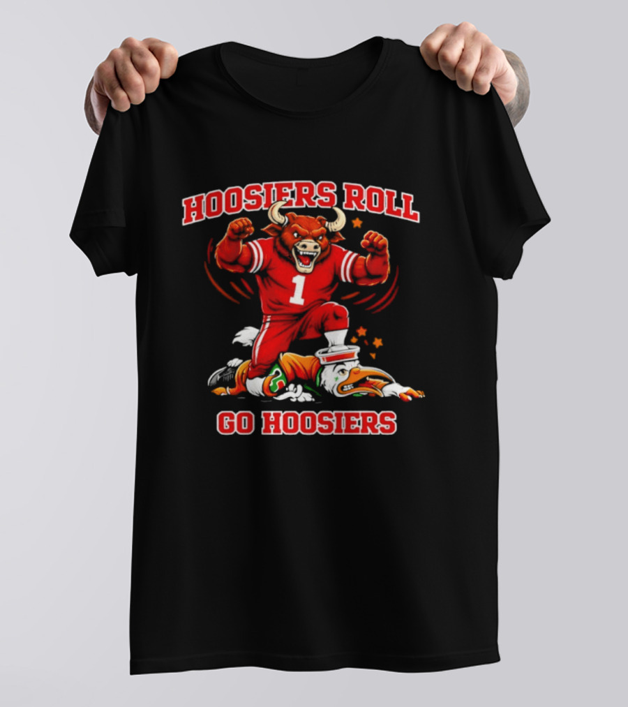 Hoosiers Roll Go Hoosiers Victory Over Miami Hurricanes T-Shirt