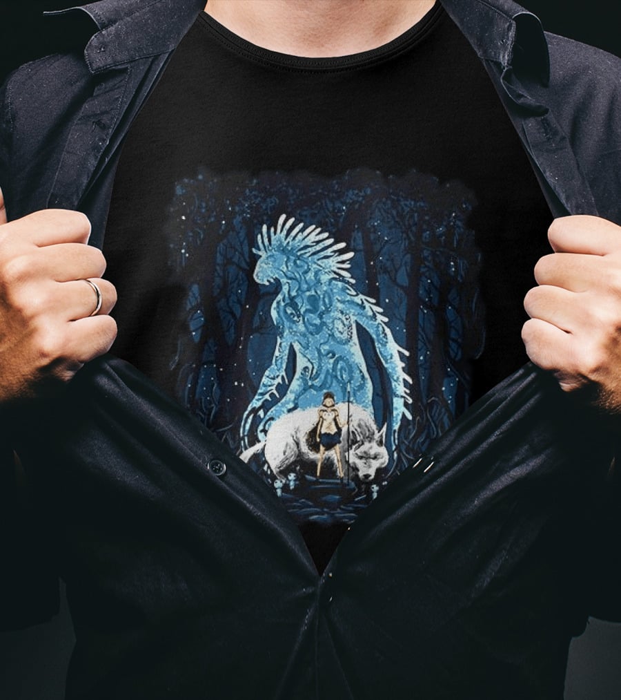 San And Forest Spirit Princess Mononoke Anime Iconic Forest Scene T-Shirt