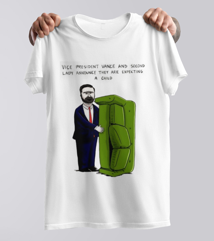 Vice President Vance And Second Lady Expecting Child Iconic Couch Scene T-Shirt
