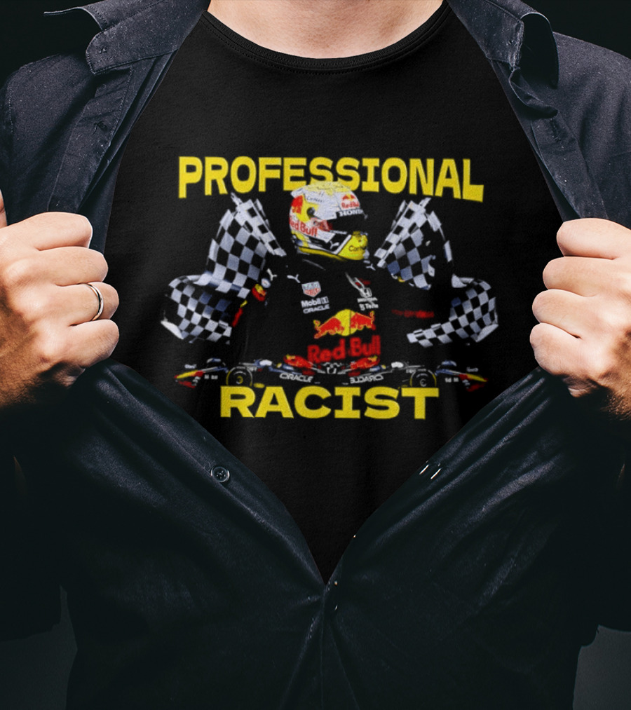Max Verstappen Red Bull Professional Racer With Checkered Flags T-Shirt